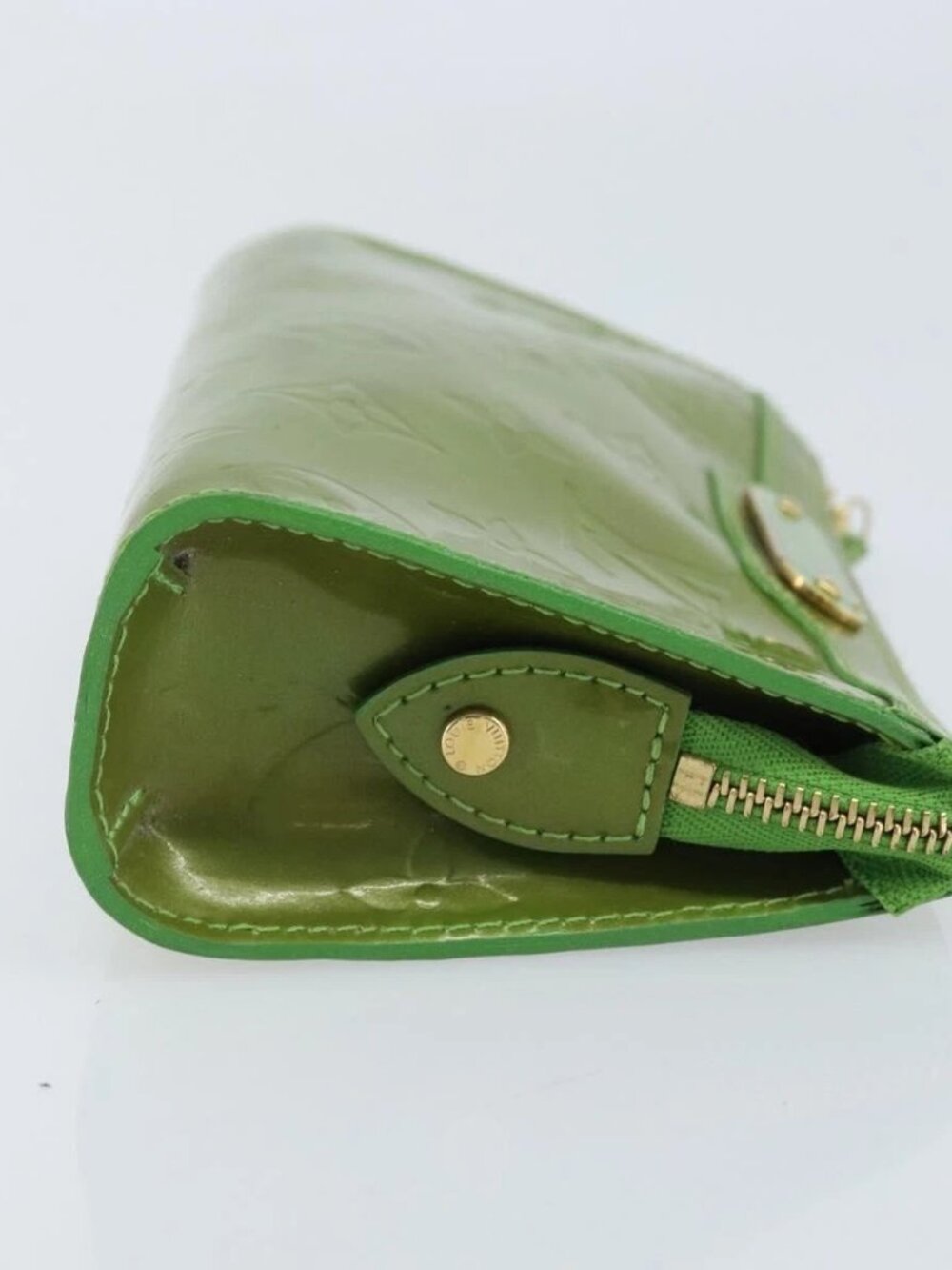 LOUIS VUITTON Monogram Vernis Trousse cosmetics Pouch Green M93649 Auth bs33617 - Picture 4 of 15